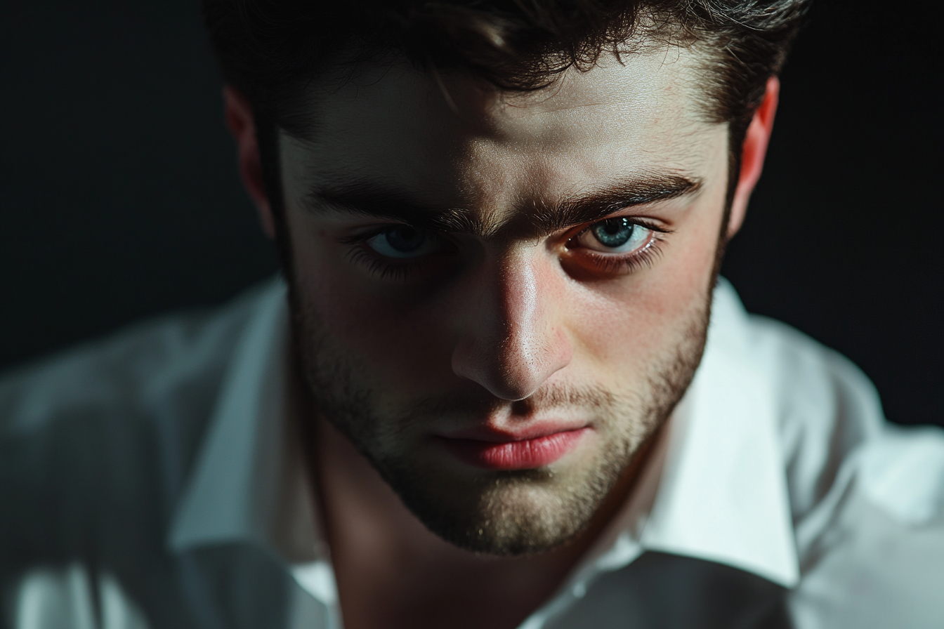 A man with angry eyes in a living room | Source: no source