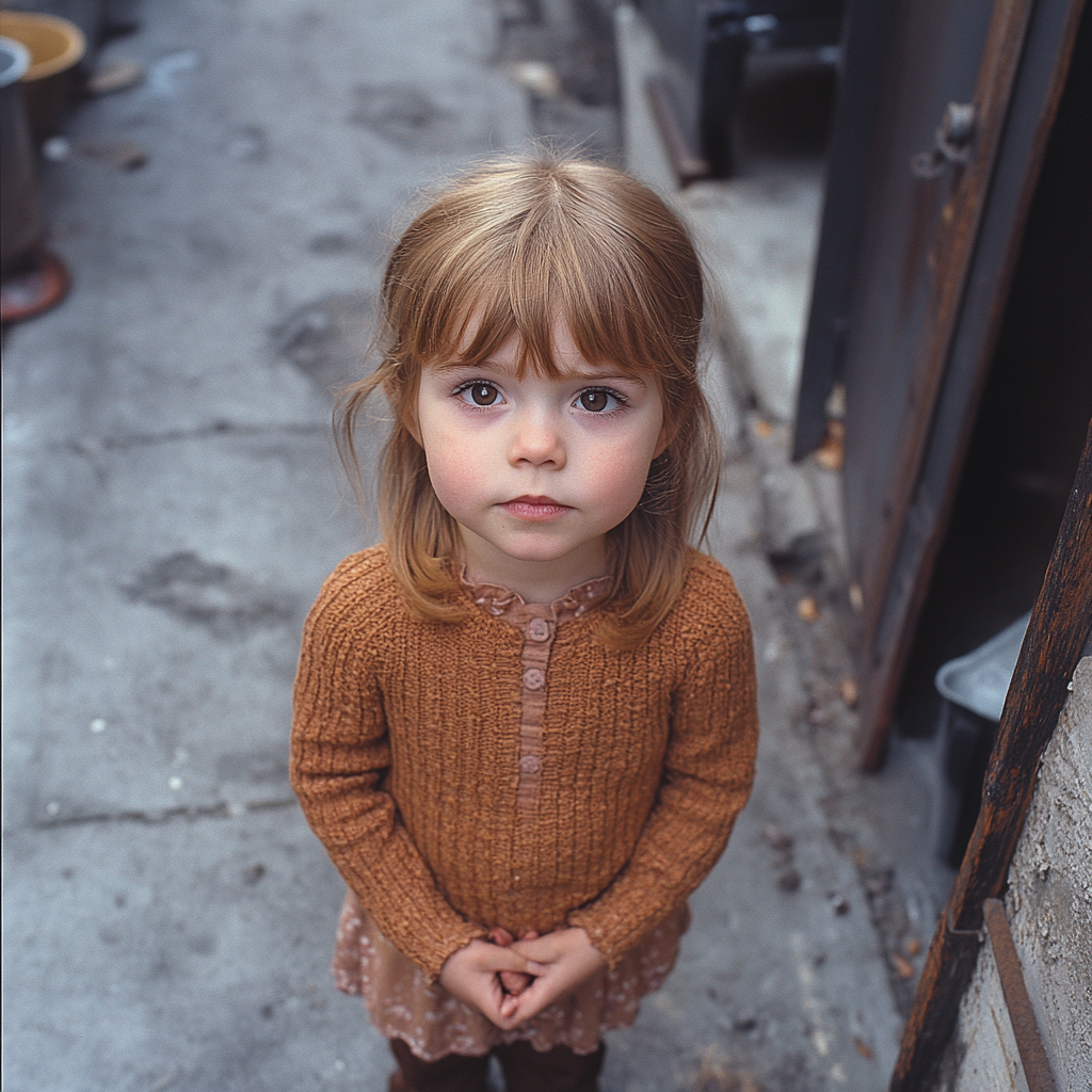 A little girl begging | Source: no source
