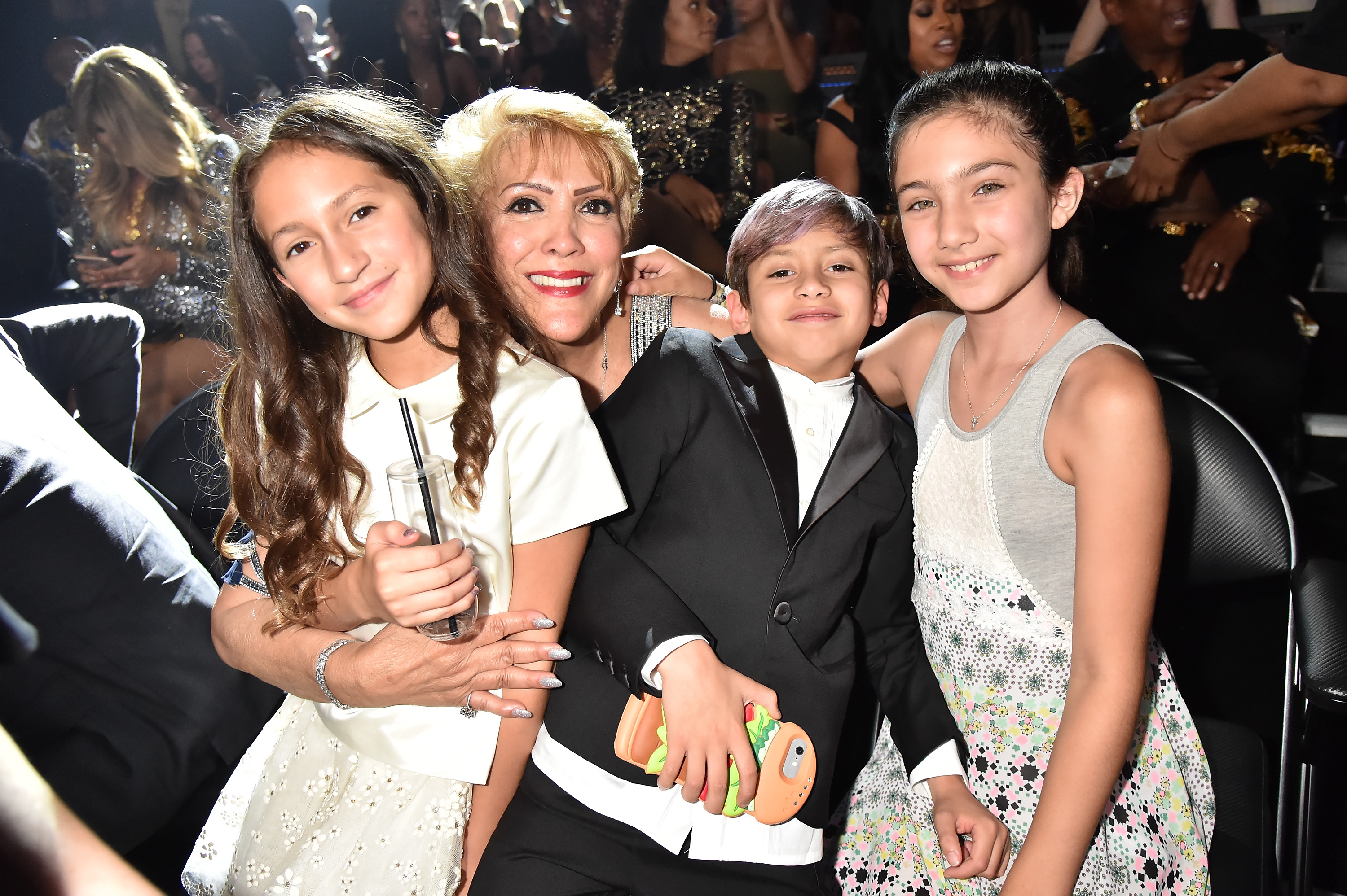 Emme Muniz, Guadalupe Rodriguez, and Maximilian Muniz attend the MTV Video Music Awards on August 20, 2018 | Source: Getty Images