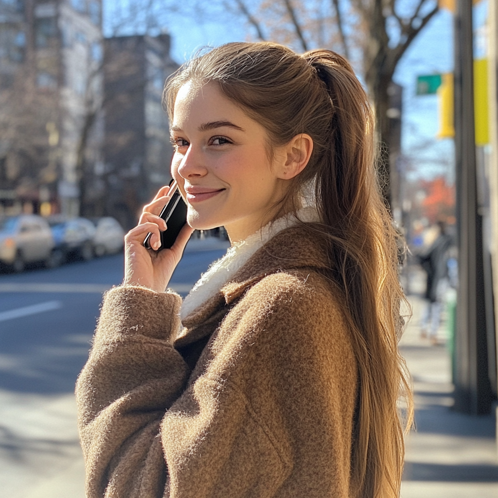 A woman talking on a phone | Source: no source