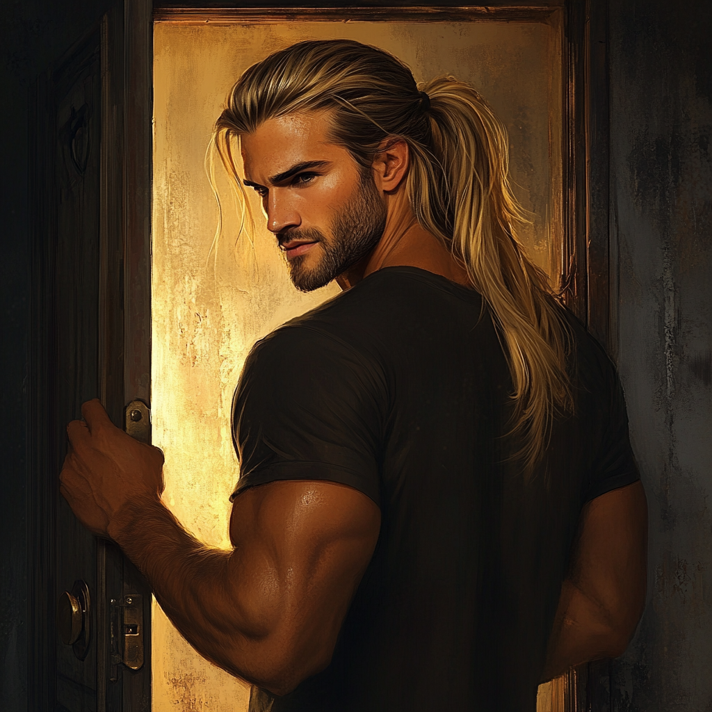 A man with a long ponytail closing a door | Source: No source