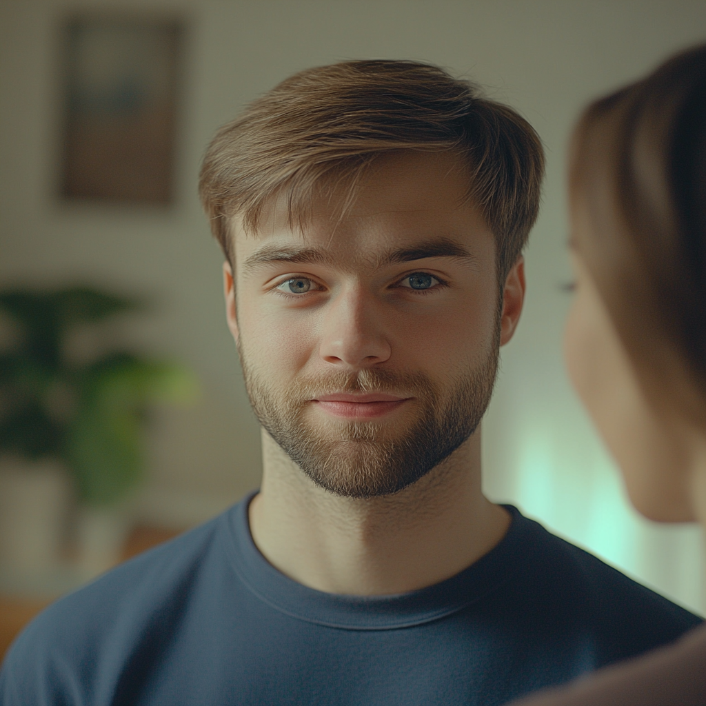 A man talking to a woman | Source: no source
