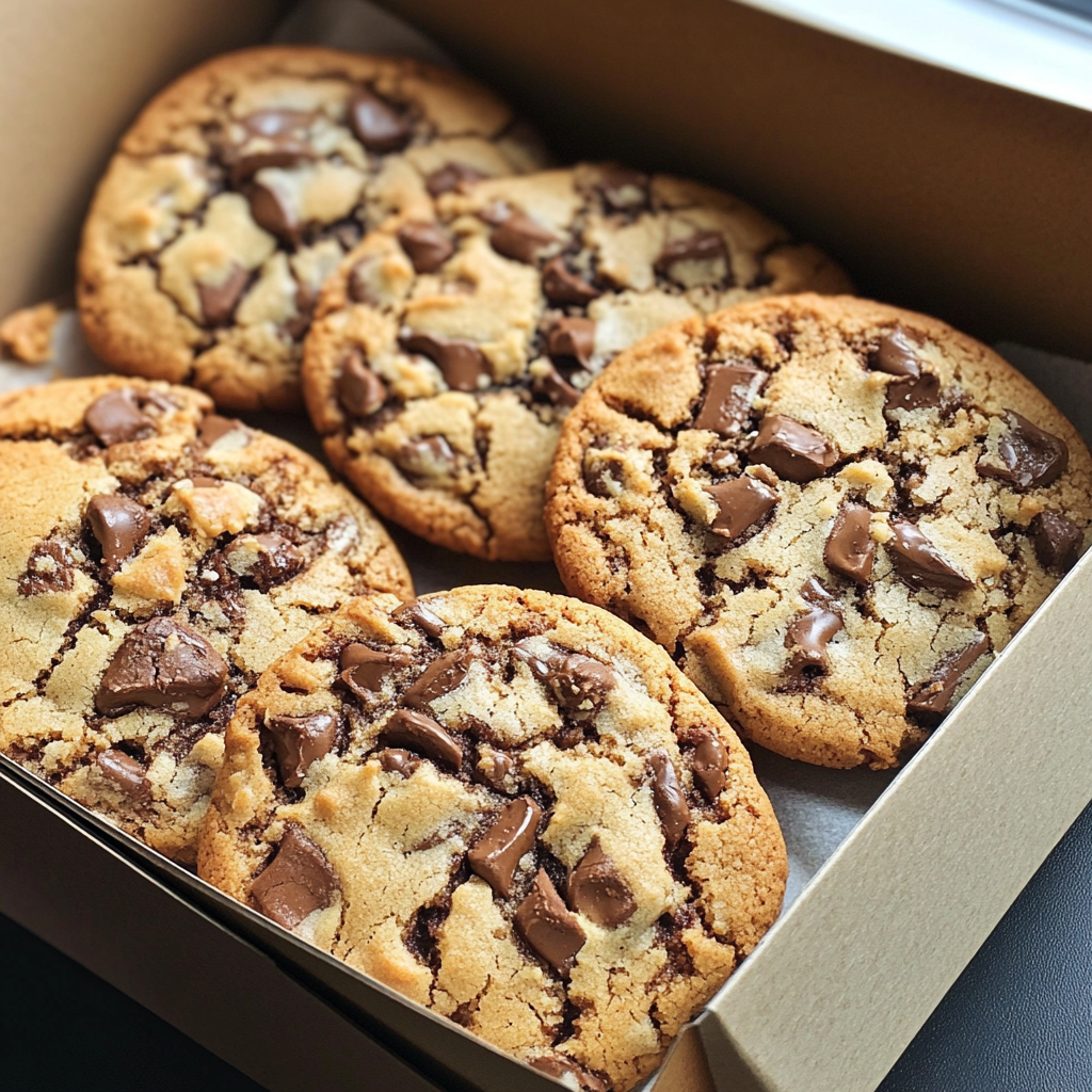 A container of chocolate chip cookies | Source: no source