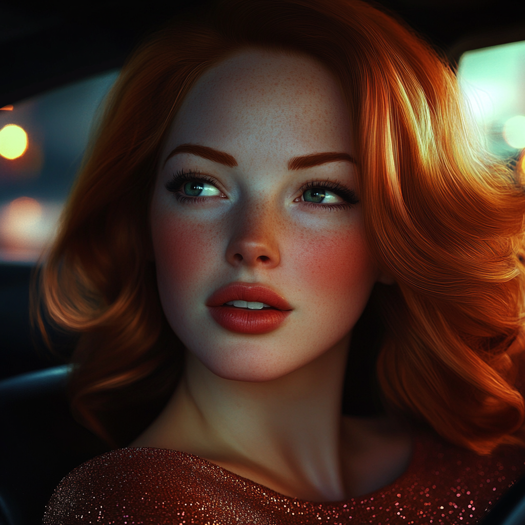 A woman sitting in a car | Source: No source