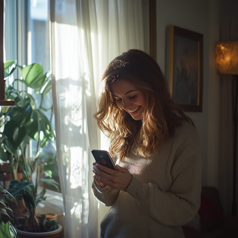 A happy woman on FaceTime | Source: no source