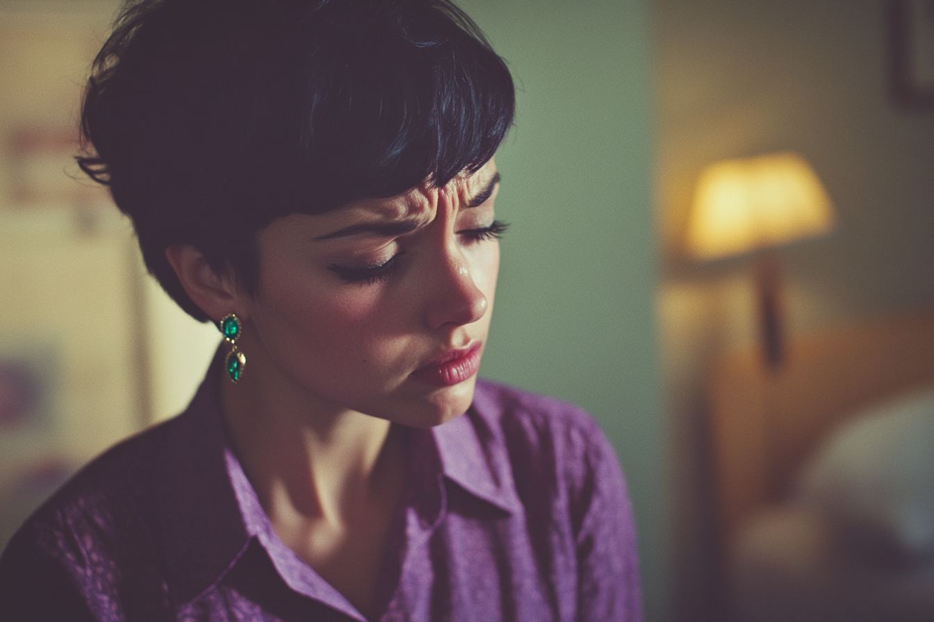 Woman in her 20s crying in a bedroom | Source: No source