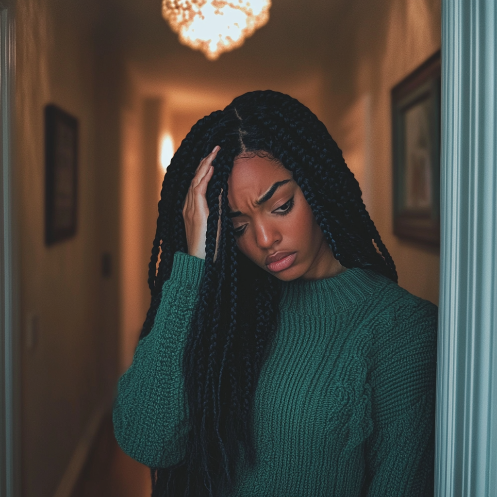 A woman holding her head | Source: no source