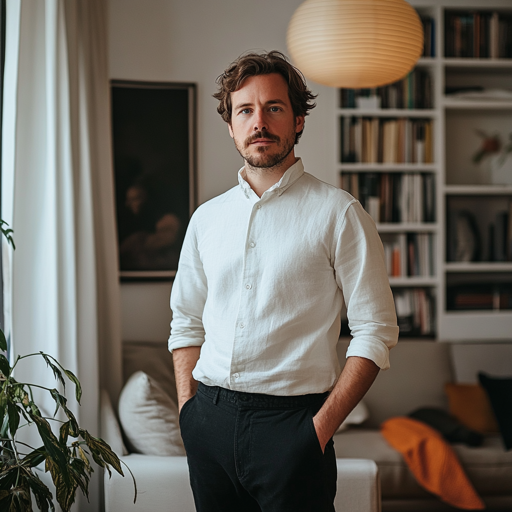 A man standing in a living room | Source: No source