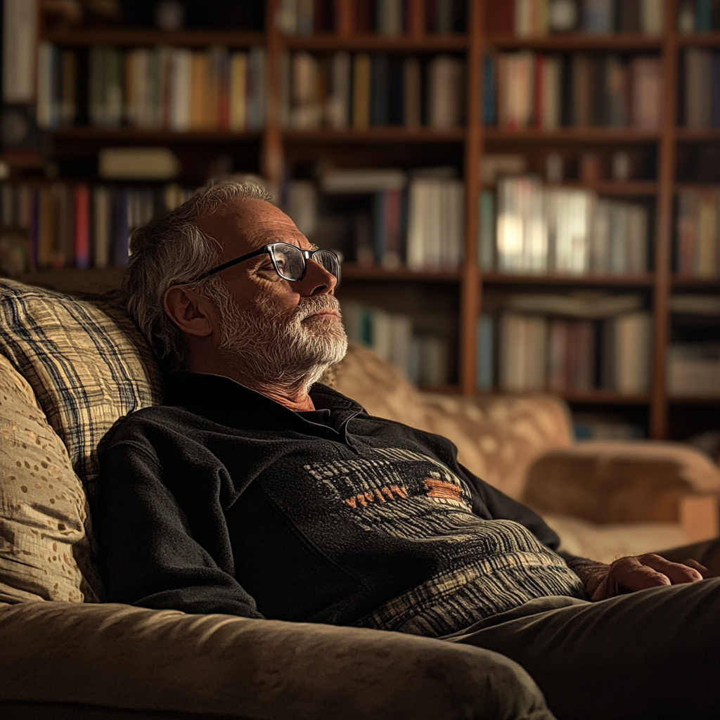 A man sitting on a couch | Source: no source