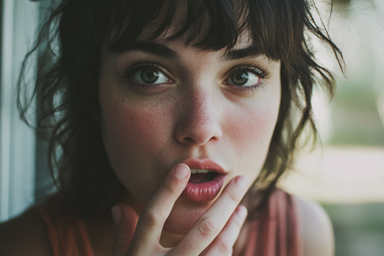 A woman whispering to someone | Source: No source