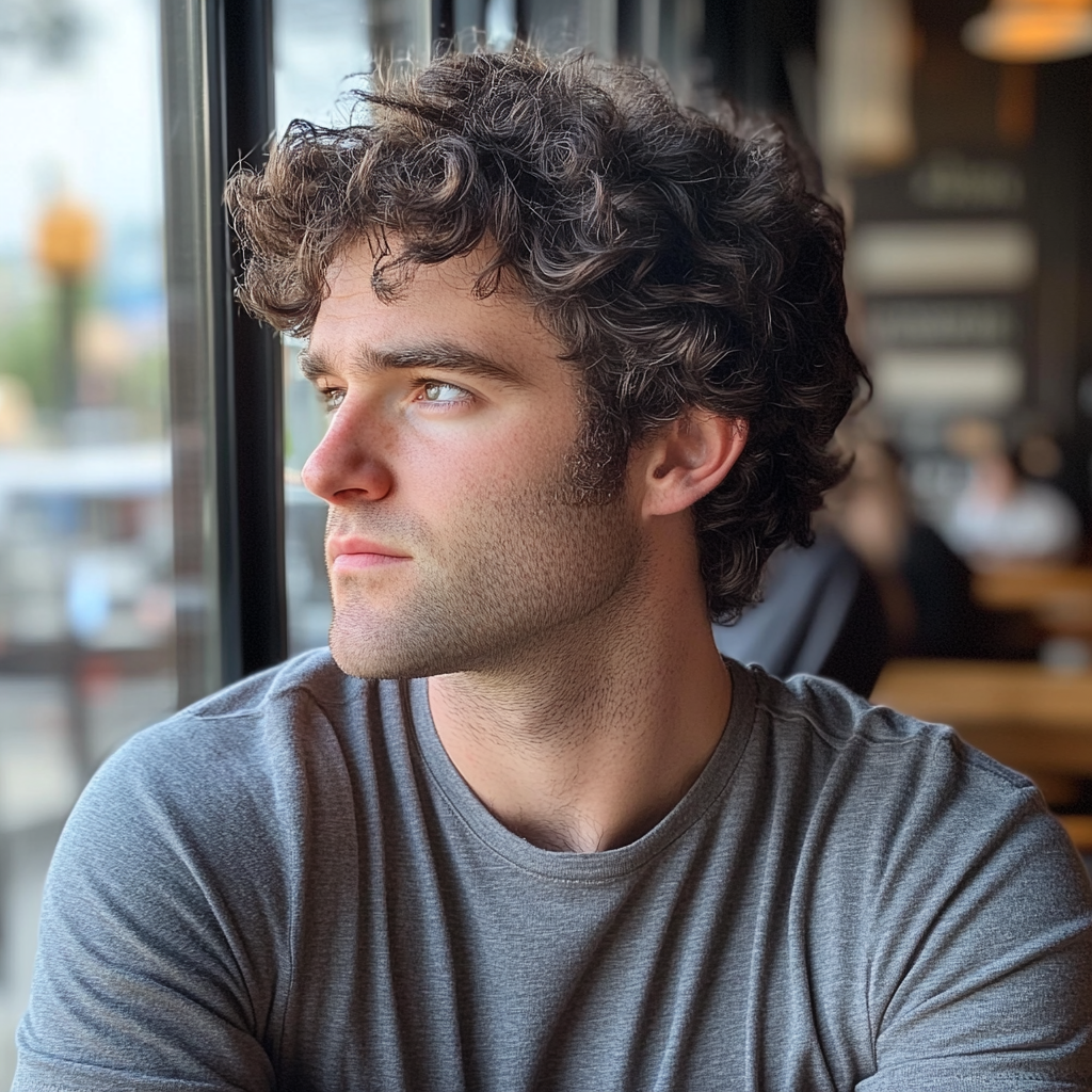A man sitting in a coffee shop | Source: No source