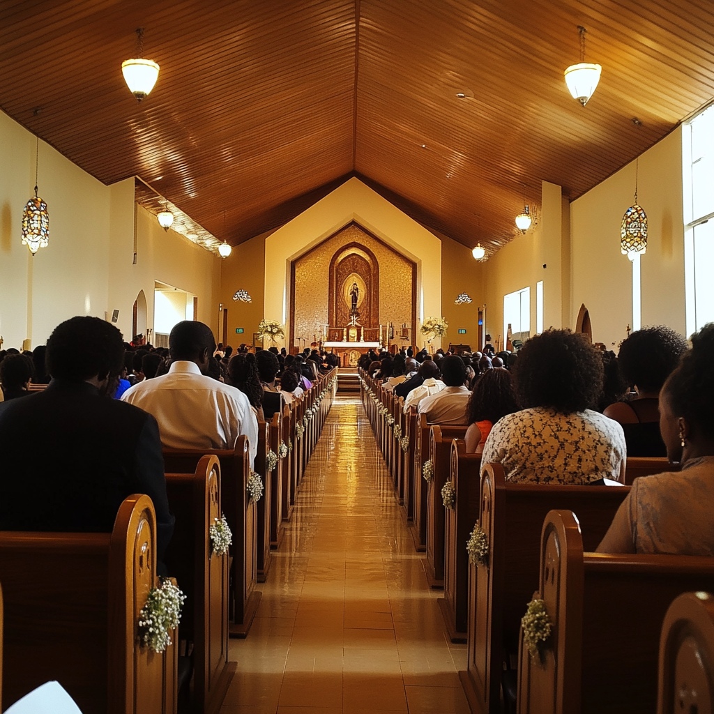 Congregation at a wedding | Source: No source