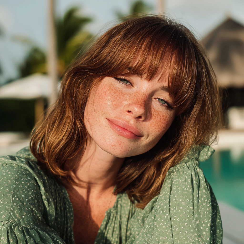 A smiling woman with freckles | Source: no source
