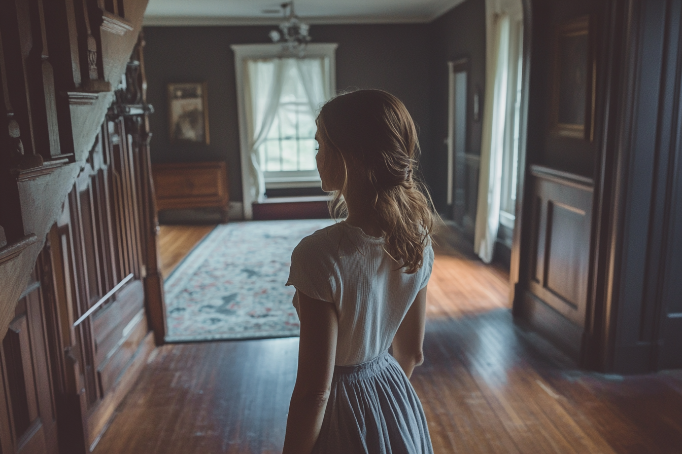 A woman wandering through a large house | Source: no source