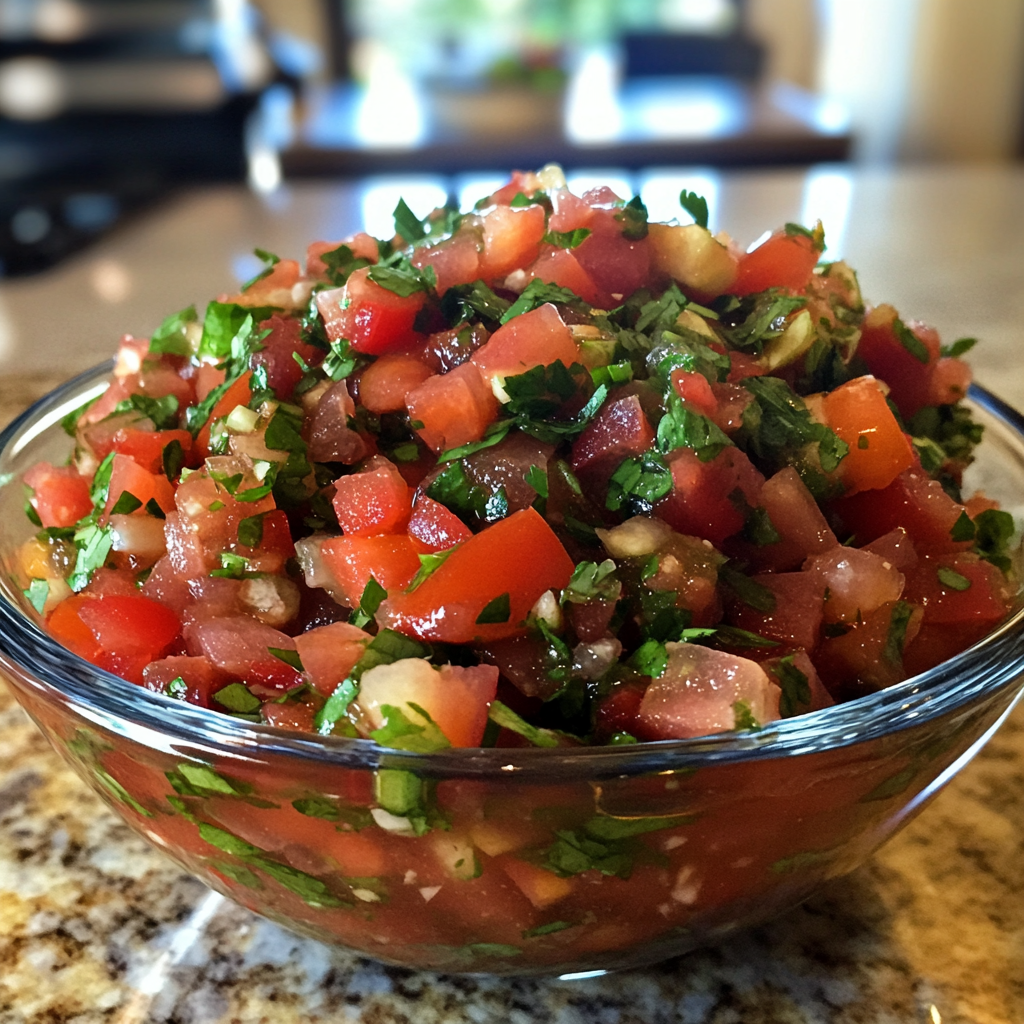A bowl of salsa | Source: No source