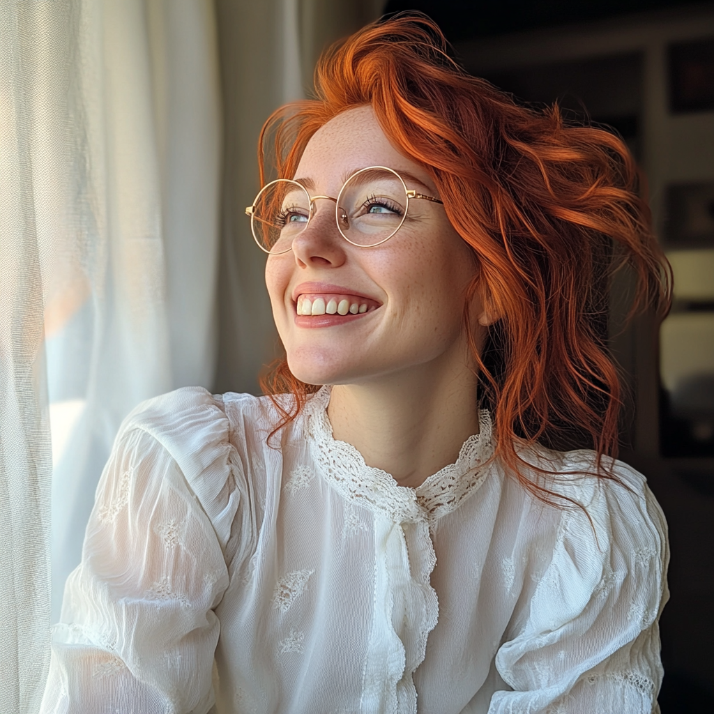 A smiling woman wearing a white blouse | Source: No source