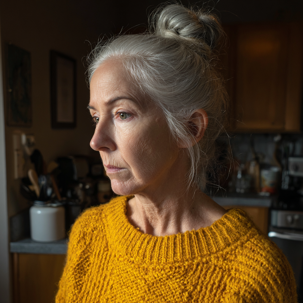 An older woman standing in a kitchen | Source: no source