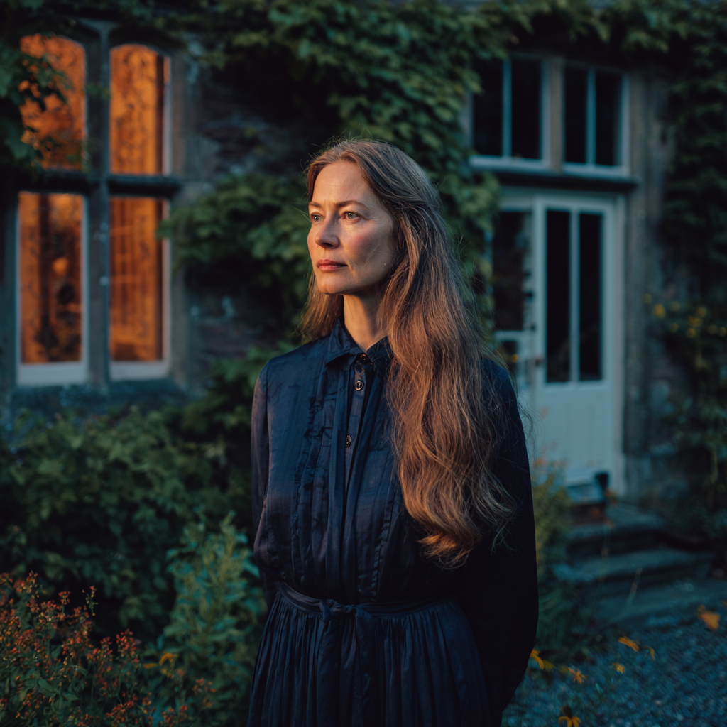 A pensive woman standing outside a house | Source: No source
