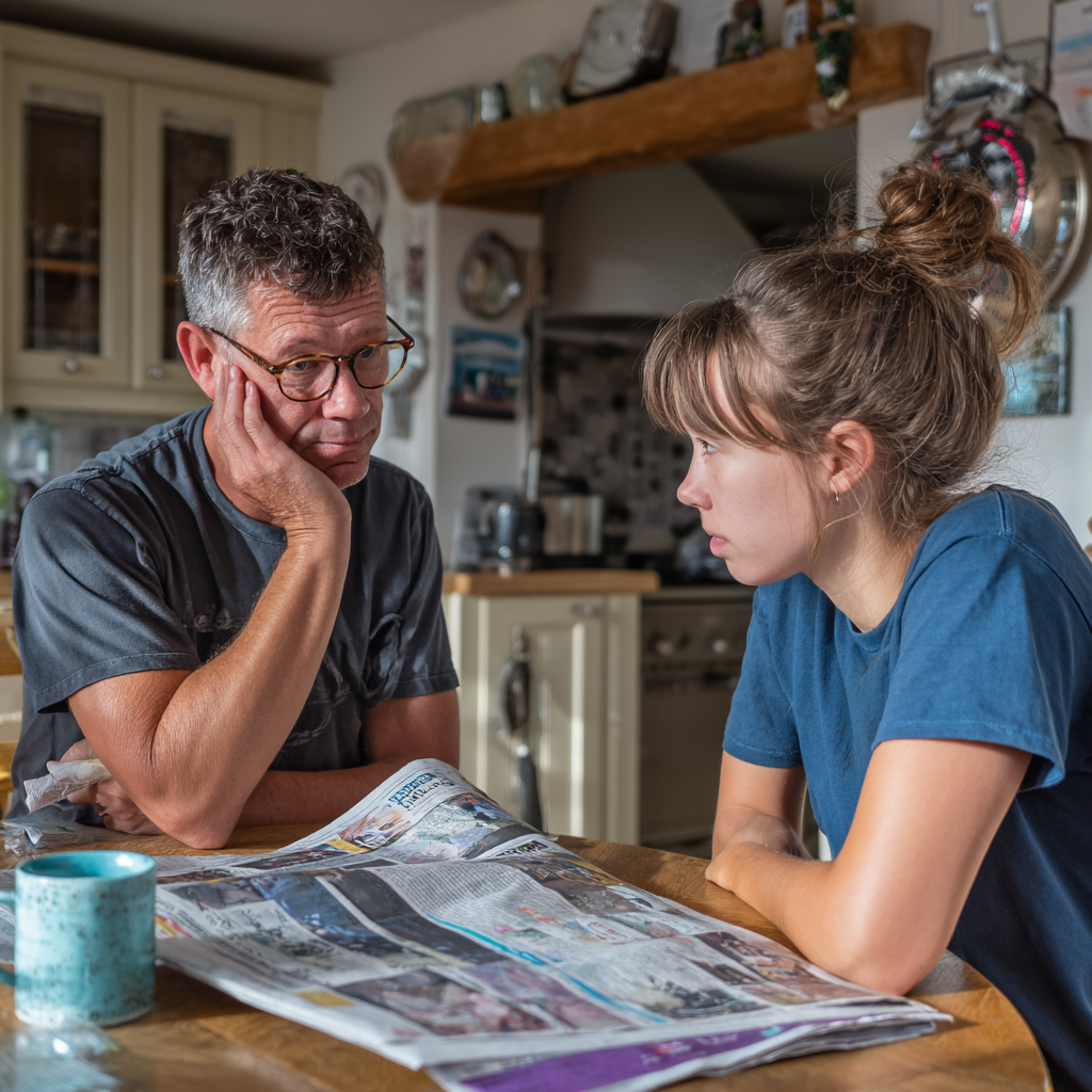A father talking to his daughter | Source: No source