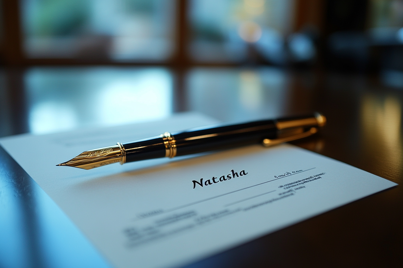 A document with the name Natasha on it | Source: No source