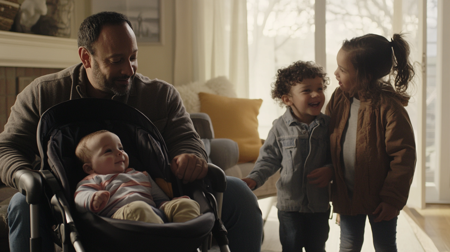 Dad with three kids | Source: no source