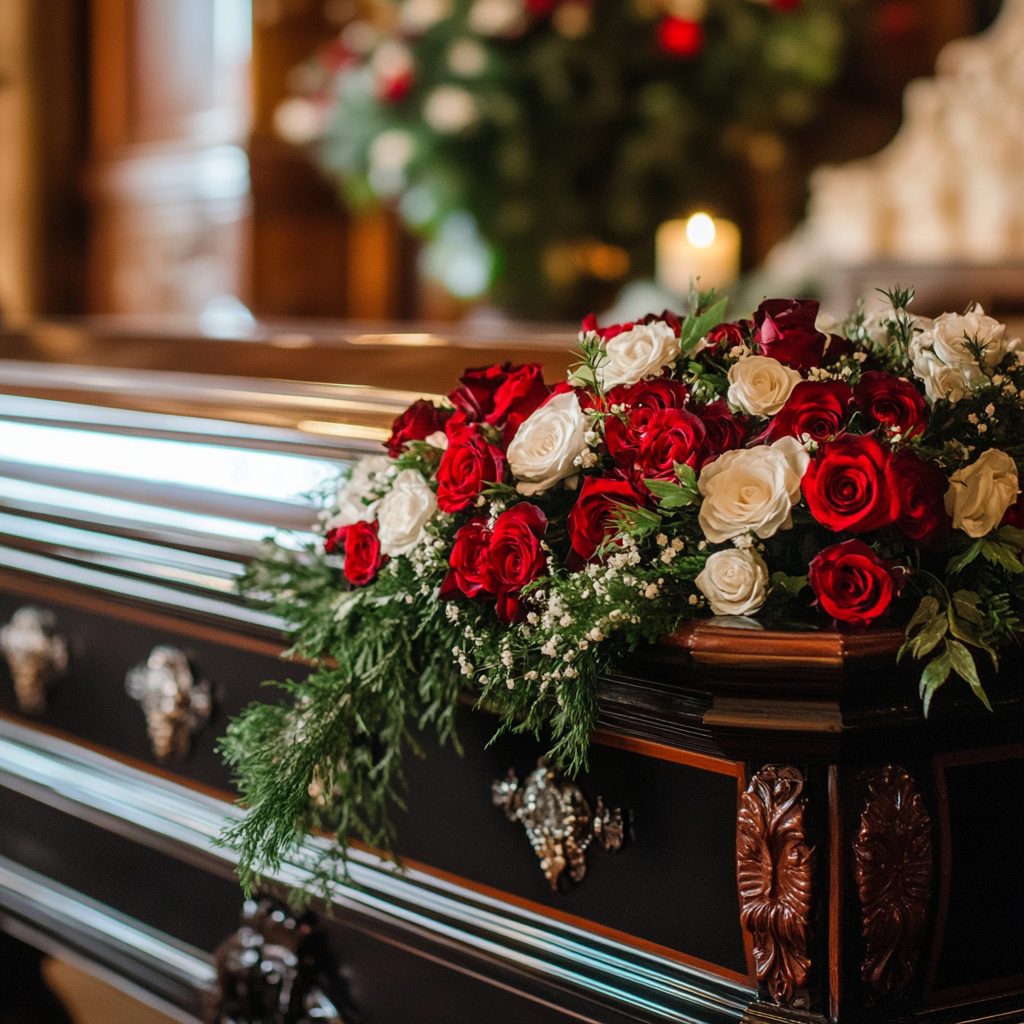 Close-up shot of a casket | Source: No source