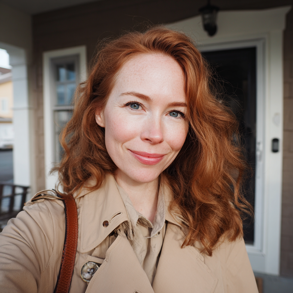 A woman standing on a porch | Source: no source
