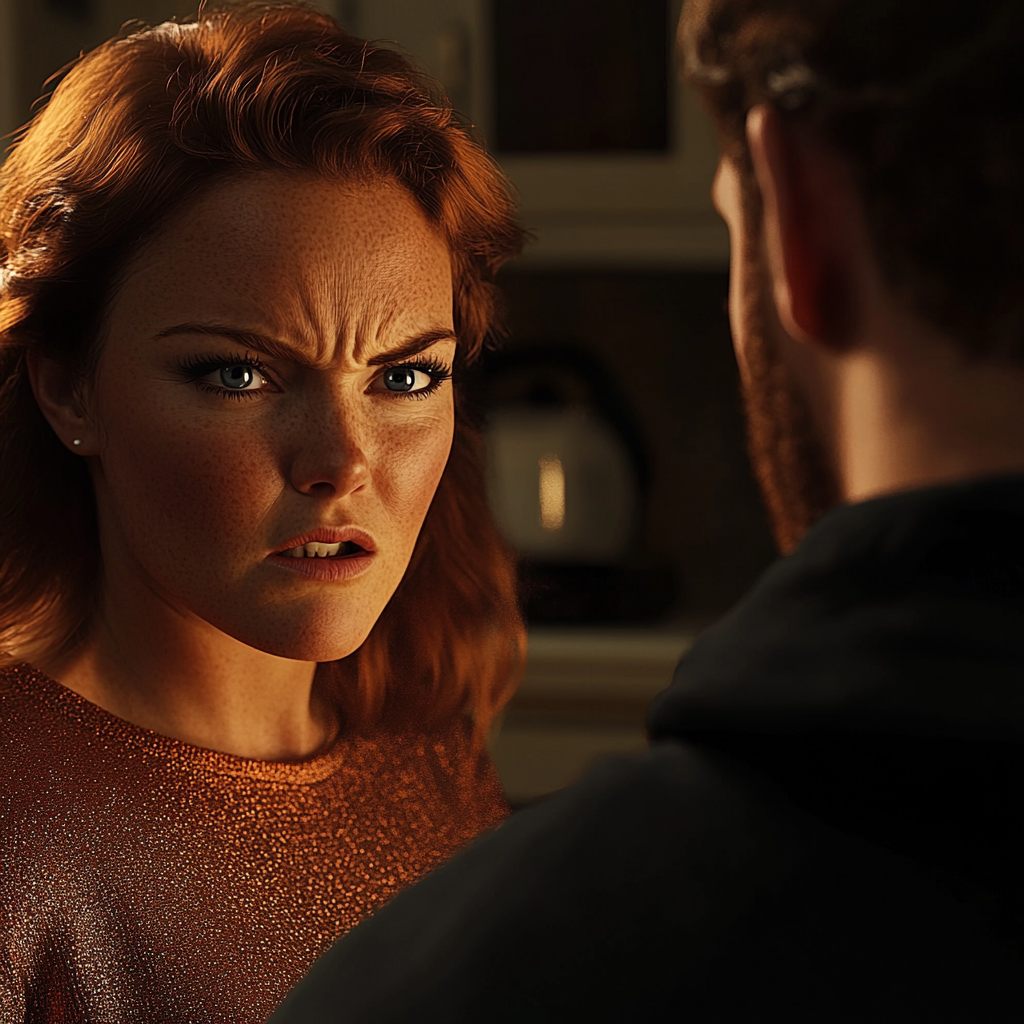 An emotional woman looking at her husband | Source: No source