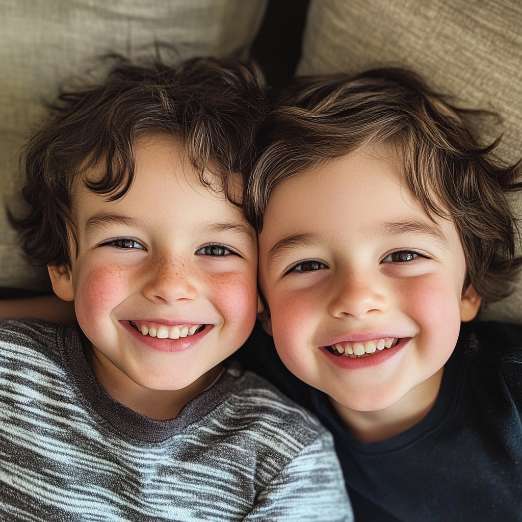 Smiling twin boys | Source: No source