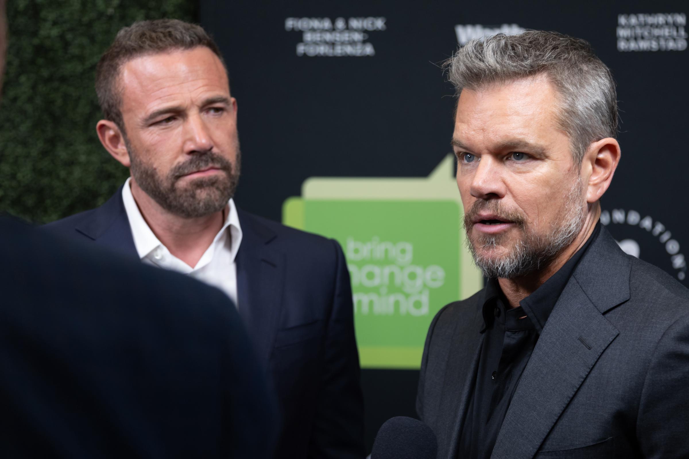 Ben Affleck and Matt Damon during Bring Change to Mind Revels and Revelations Celebration at Fort Mason Center for Arts & Culture on April 27, 2026, in San Francisco, California. | Source: Getty Images