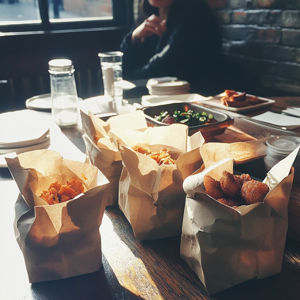 Food packed into takeaway bags | Source: No source