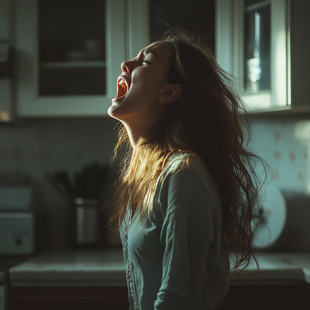 A woan shouting | Source:  no source
