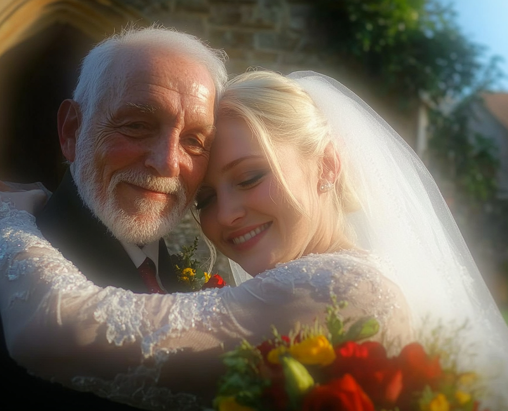 A bride hugging her grandfather | Source: No source
