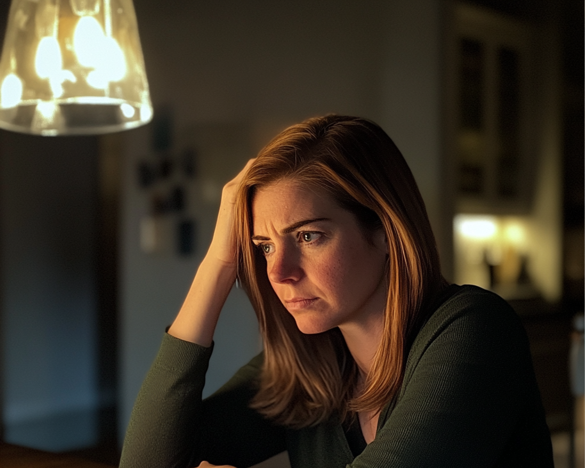 A frowning woman holding her head | Source: no source