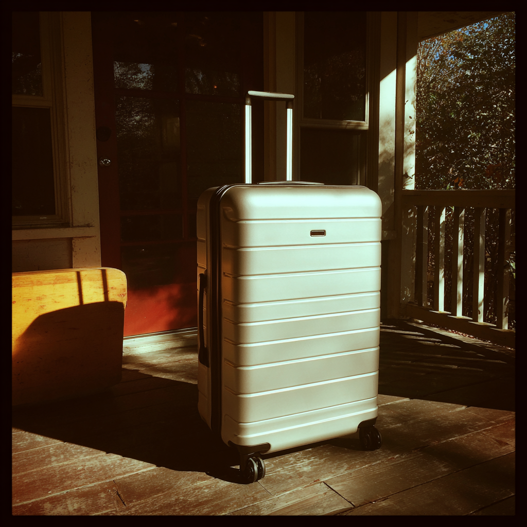 A suitcase on a porch | Source: no source