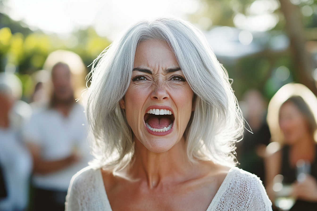 A woman yelling during a wedding | Source: no source