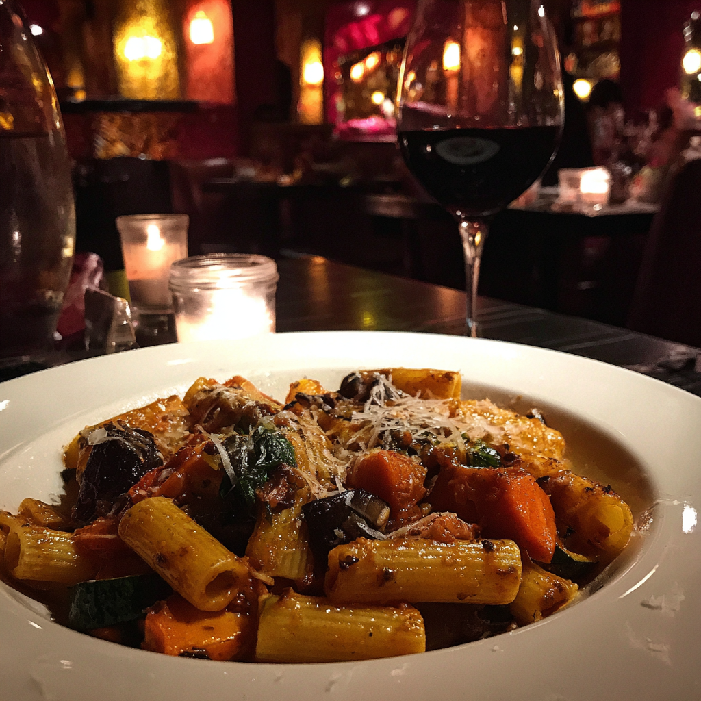 A plate of pasta at a restaurant | Source: no source