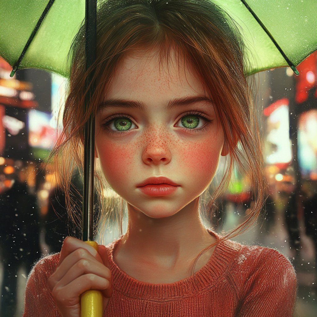 A sad girl holding an umbrella | Source: no source