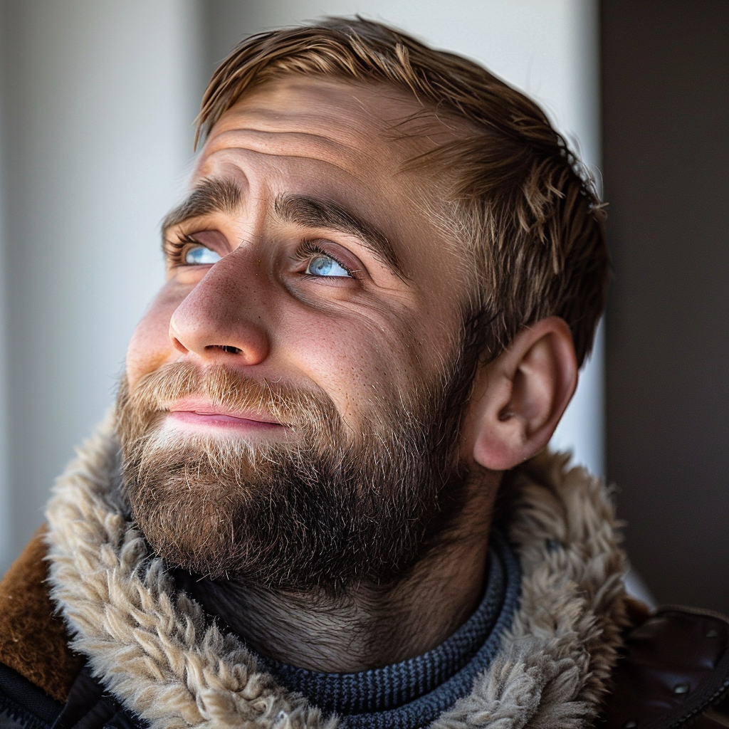 A man looking up and smiling | Source: No source