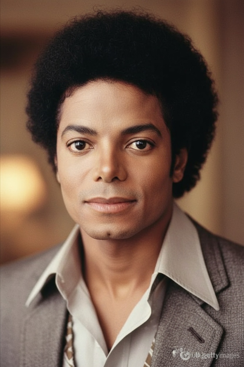 AI-generated image of Michael Jackson in a light gray suit with a collared shirt. | Source: Grok AI