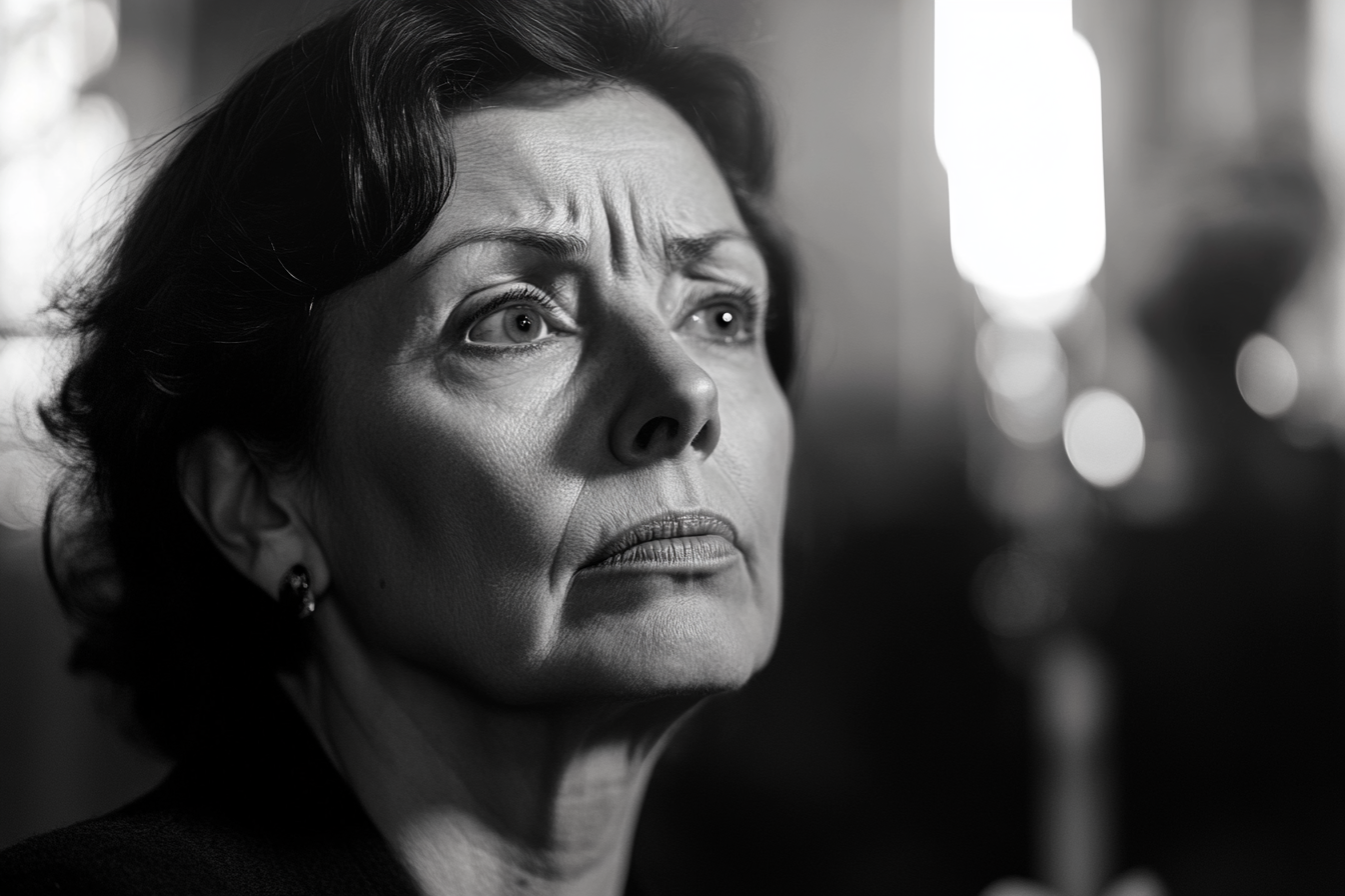 A woman with a grim look | Source: No source