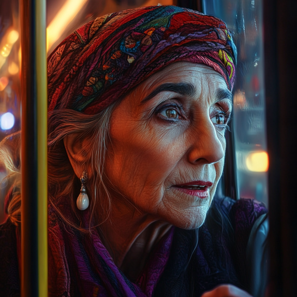 An anxious older lady in the bus | Source: No source