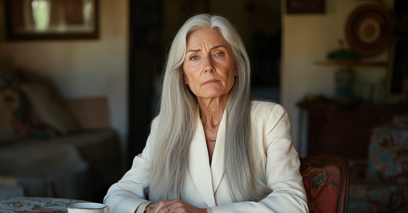 An older woman with a serious face | Source: no source