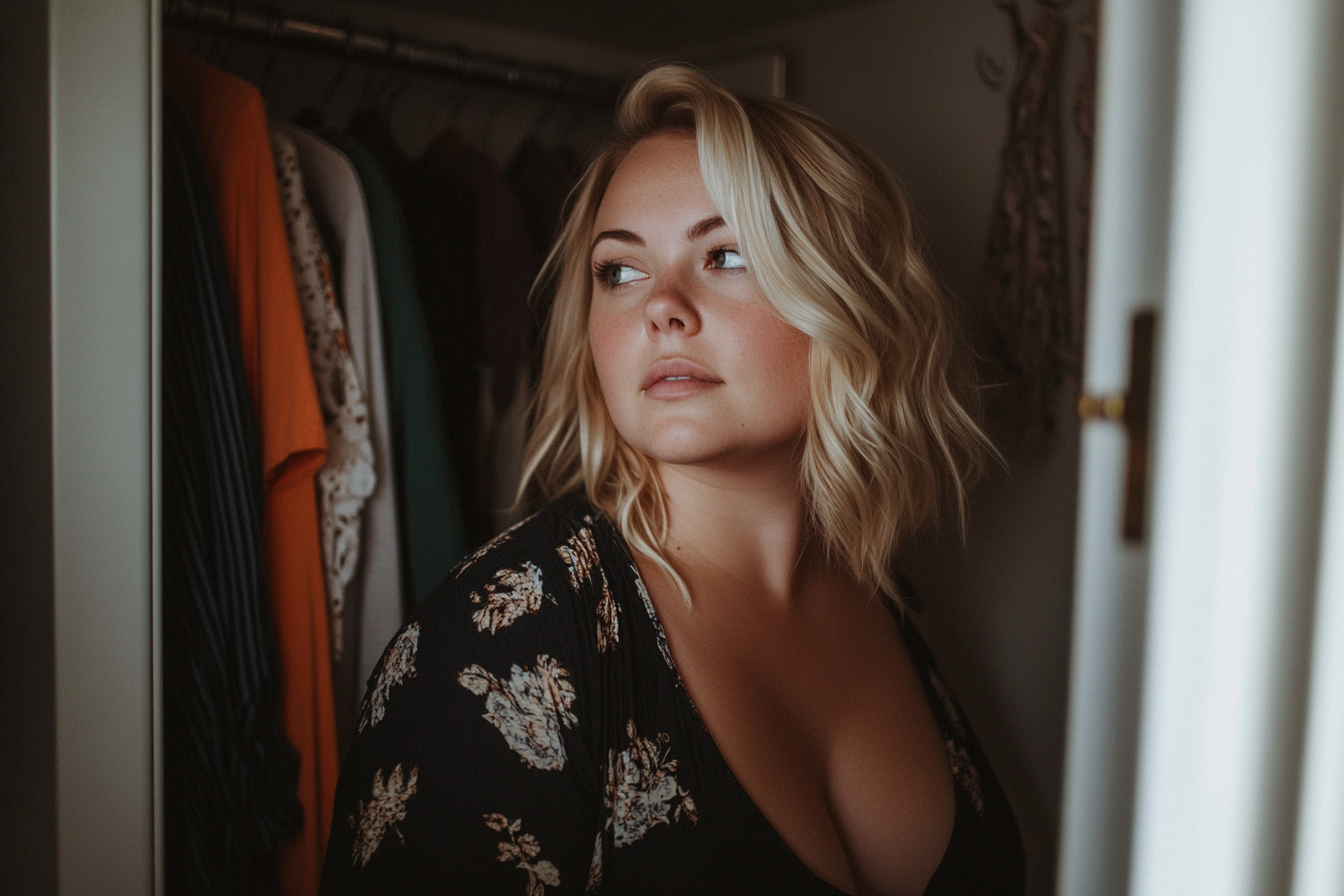 A woman in a walk-in closet | Source: no source