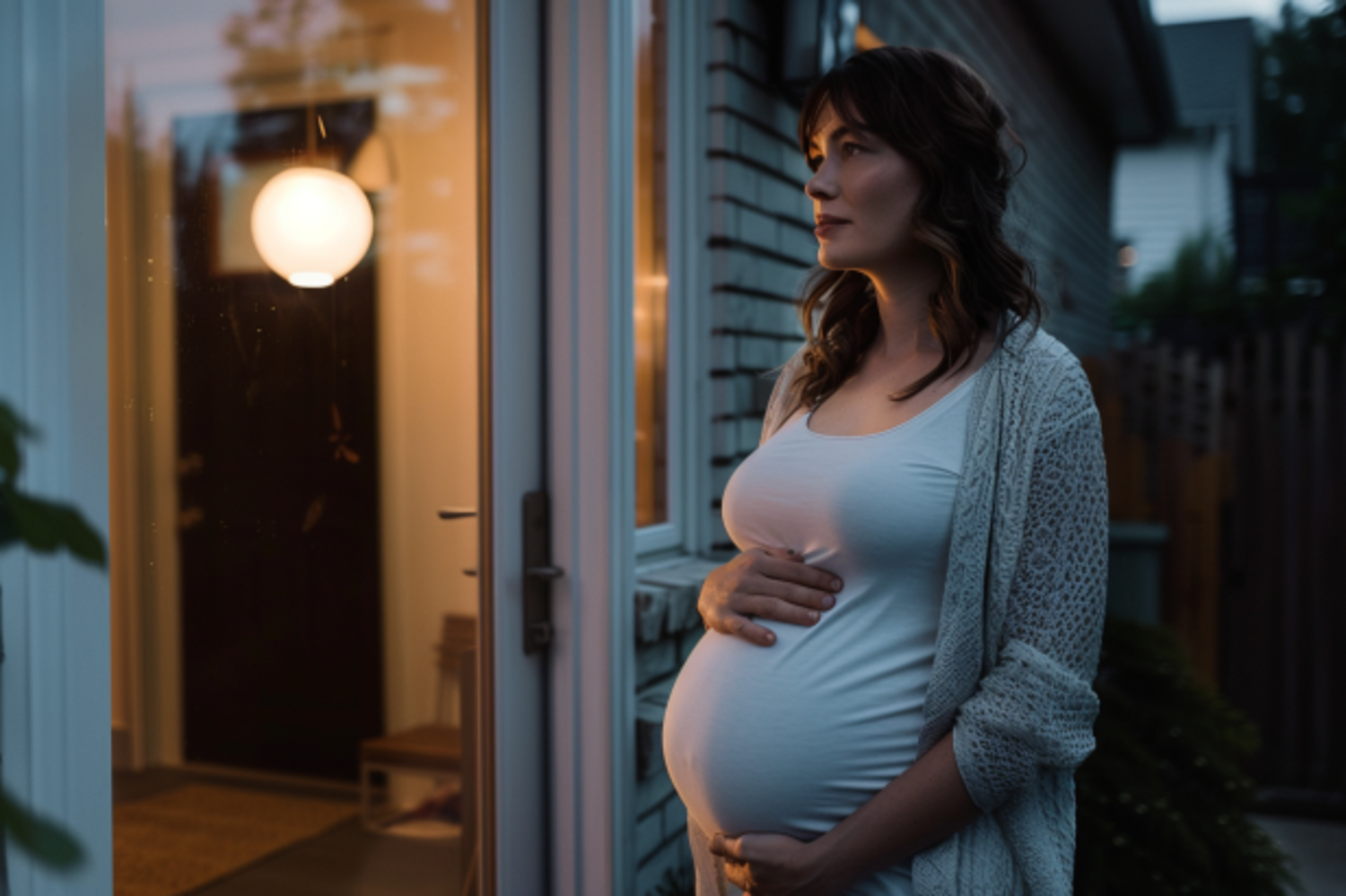 A heavily pregnant woman arrives outside Sylvia's house | Source: No source