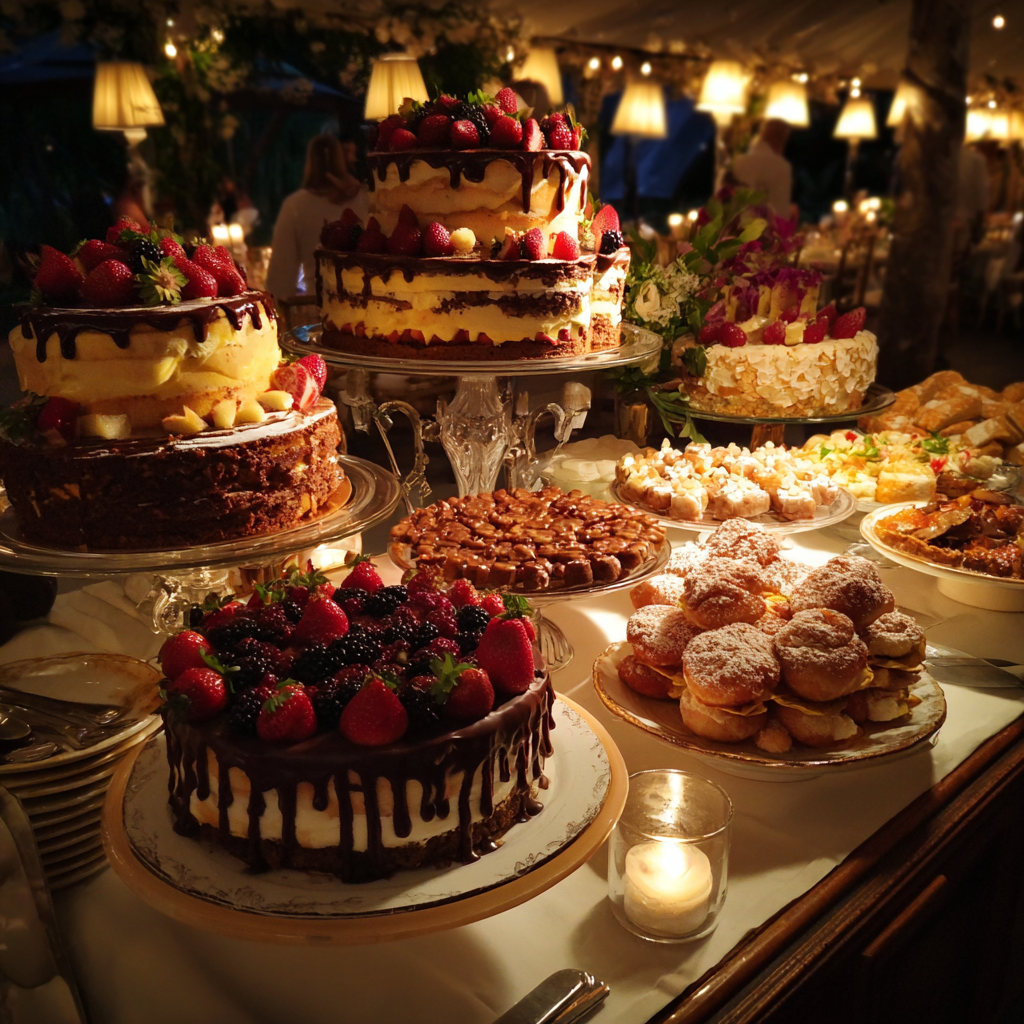 A dessert table at a wedding reception | Source: No source