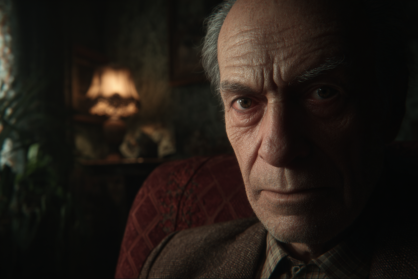 An older man looking straight ahead | Source: No source