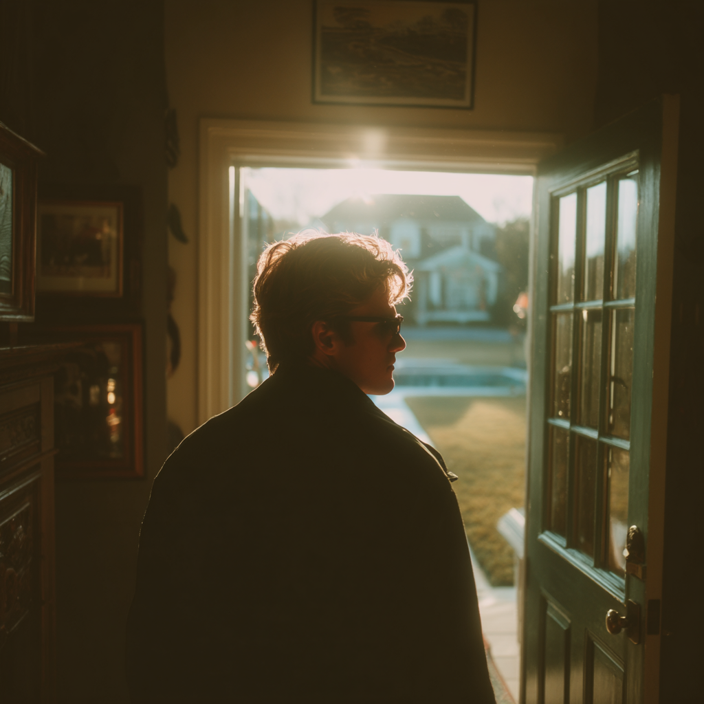 A man leaving a house | Source: No source