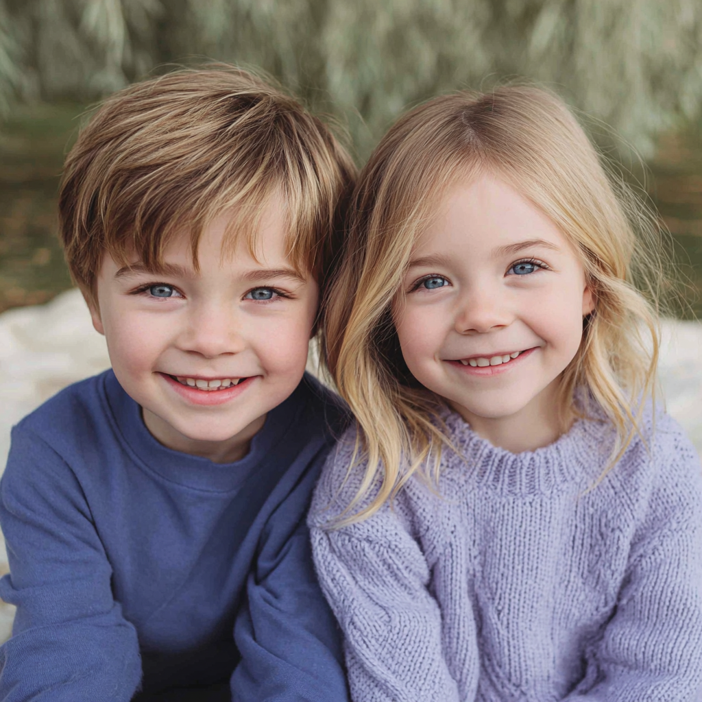 Smiling children sitting together | Source: no source