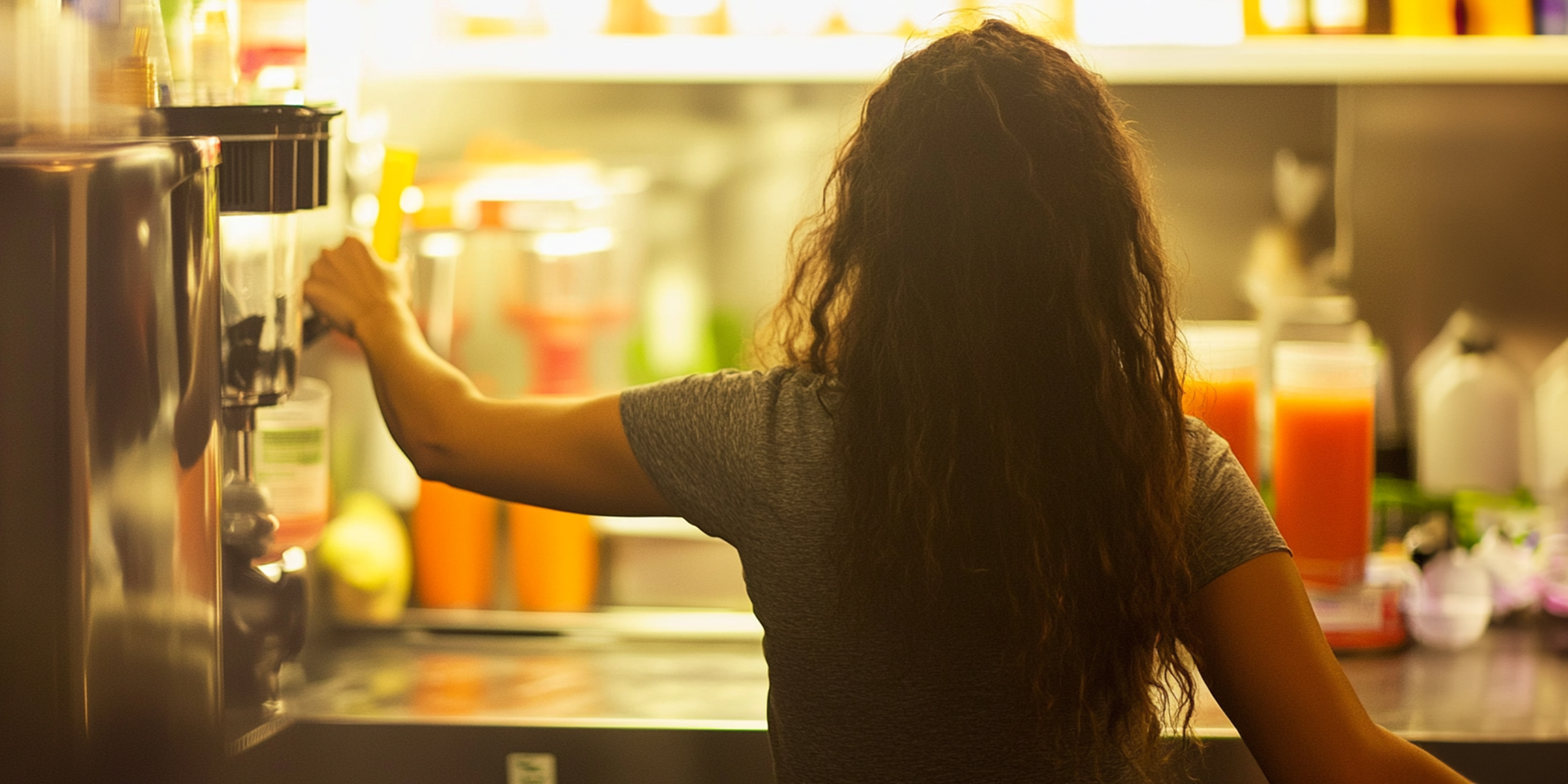 A young woman making fresh juice | Source: No source